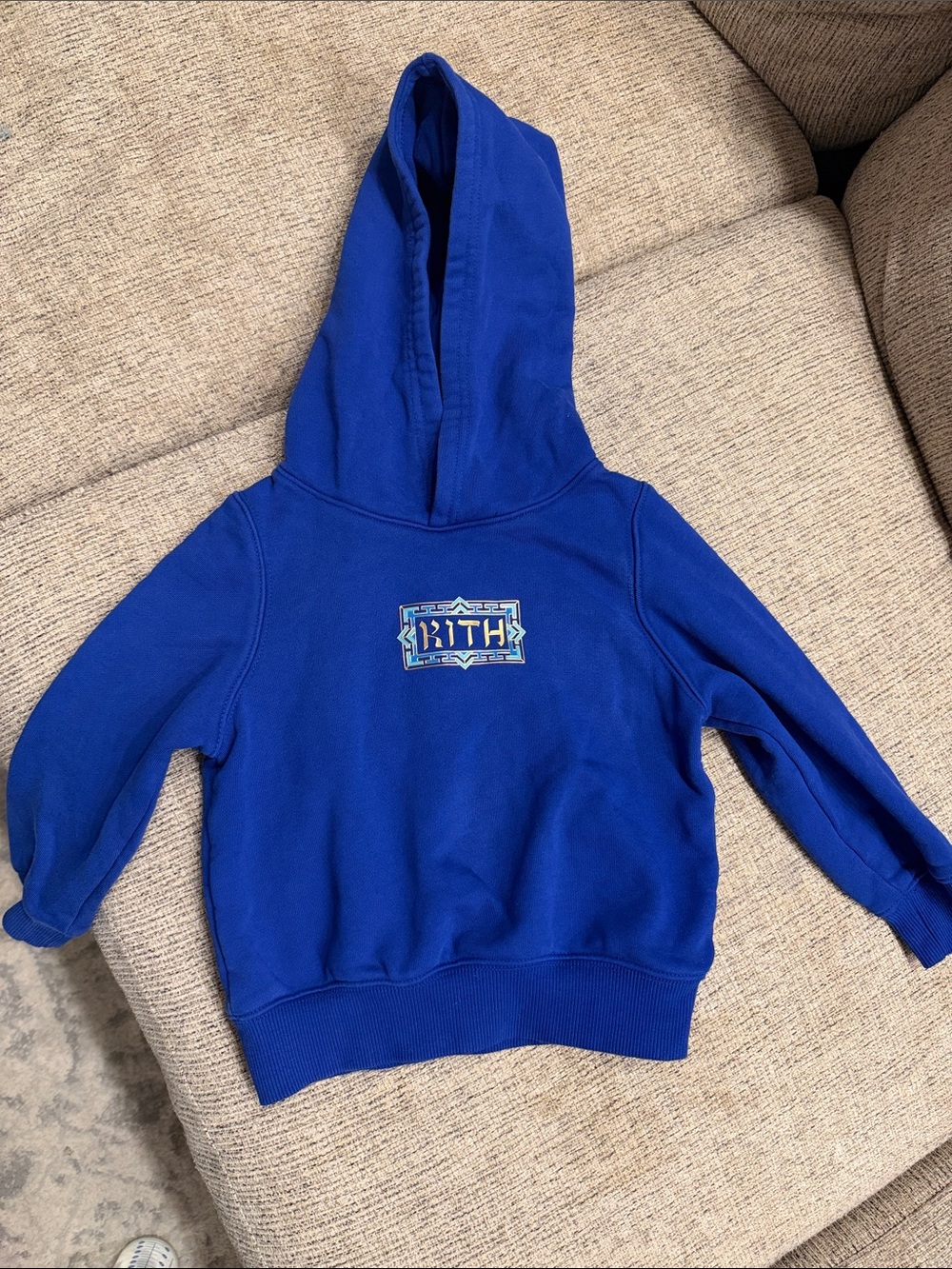 Kith Kids Blue Hooded Sweatshirt with Front Logo